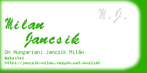 milan jancsik business card